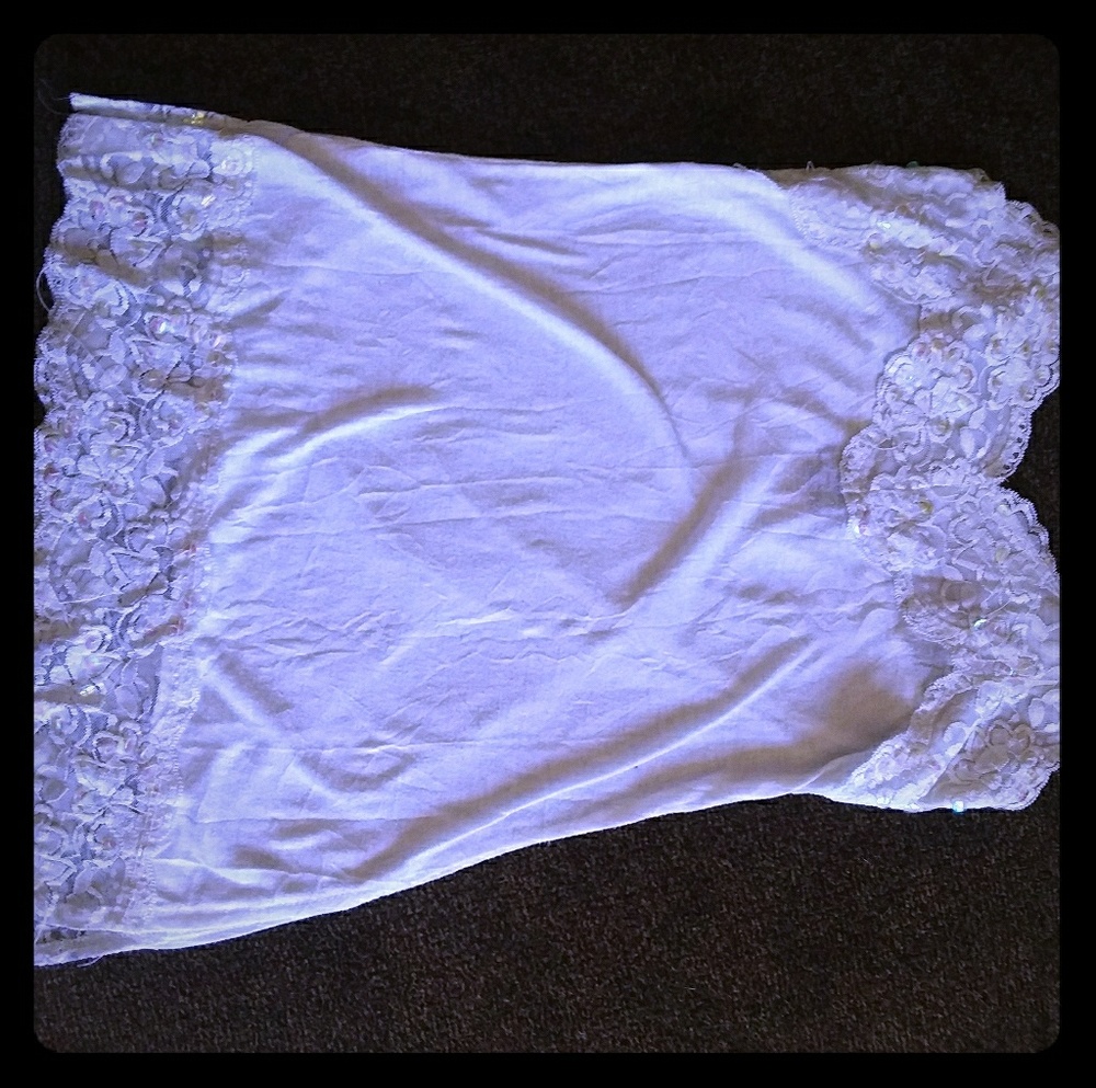 Sequin white spaghetti strap